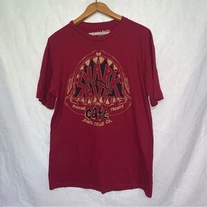 Gordon & Smith s/s Crew Red T-shirt Shark Bite Cafe Santa Cruz CA Large